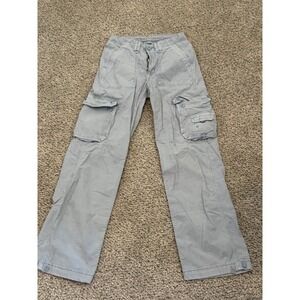 American Eagle Women Blue Gray Stretch Utility Cargo Pants Size 00 Regular